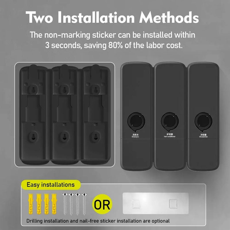 Bluejw Modern Hotel ABS Bath Set Foam Soap Dispenser Manual Single/Double/Triple Shower Gel Shampoo Hand Soap Bathroom Organizer with Optional Handheld Shower - Image 5